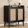 GlasFlength Kitchen Storage Accent Kitchen Cabinet Storage Cabinet Morden Sideboard Cabinet 2 Doors for Dining Room, Black, 15"*26.4"*30" - 2 of 4
