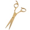 Unique Bargains Hair Straight Scissors for Long Short Thick Hard Soft Hair Clippers Stainless Steel for Men Women 6.69 inch Gold Tone 1 Pc - 3 of 4