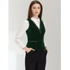 INSPIRE CHIC Women's V Neck Sleeveless Retro Waistcoat Vest - 4 of 4
