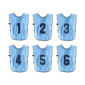 Unique Bargains Team Sports Reversible Numbered Soccer Training Vest 6 Pcs - 1 of 4