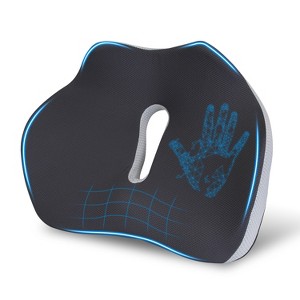 NewHome"Memory Foam Seat Cushion for Sciatica Pain Relief with Washable Cover for Office, Car & Travel"Grey - 1 of 4