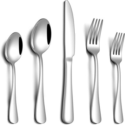 BRINJOY 20-Piece Stainless Steel Silverware Set - Mirror Polished Cutlery Set for 4, Dishwasher Safe