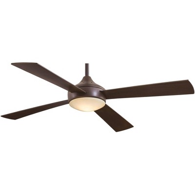 52" Minka Aire Farmhouse Indoor Ceiling Fan with LED Light Oil Rubbed Bronze Glass Shade for Living Room Family Dining Home Office