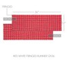 Gallen Red White Runner Fringed 12x36 - 2 of 3