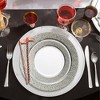 Smarty Had A Party White w/ Silver Hammered Rim Plastic Wedding Set - 30 Sets - 4 of 4