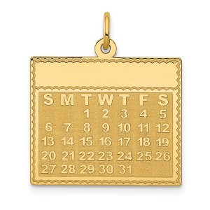Black Bow Jewelry 14k Yellow Gold Tuesday Start Perpetual Calendar Charm Pendant, 22mm - 1 of 4