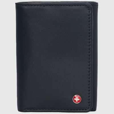 Alpine Swiss RFID Mens Theo OVERSIZED Trifold Wallet Deluxe Capacity With Divided Bill Section Camden Collection Comes in a Gift Box
