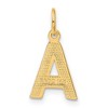 Black Bow Jewelry 14k Yellow Gold, Julia Collection, Small Satin Block Initial A Pendant - 3 of 4