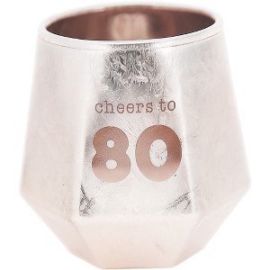 Pavilion Gift Company - Cheers to 80 - 3 oz Geometric Shot Glass - Drinkware - 1 of 4