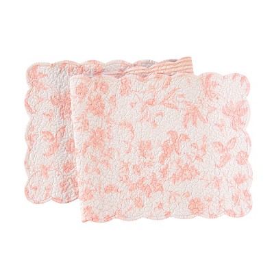 C&F Home Colonial Williamsburg 14" x 51" Brighton Pink Cotton Quilted Reversible Table Runner 14x51