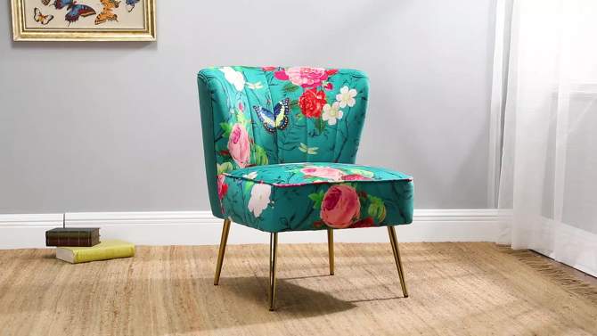 Urbain Wooden Upholstery Accent Side Chair with Tufted Back | Karat Home, 2 of 11, play video