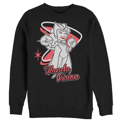 Men's Marvel WandaVision Animated Wanda Sweatshirt - Black - Medium