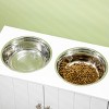 SEVOBAL Pet Bowl Elevated Feeding Station with Storage Cabinet and Stainless Steel Bowls for Large Dogs, White, 23.5"*11.75"*14" - 4 of 4