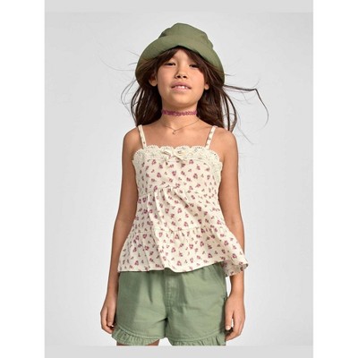 【nagareboshi】HYEON ヘヨンclover cami The Children's Place Girls Sleeveless Floral Tiered Tank Top Cream