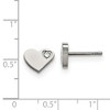 Black Bow Jewelry 10mm Asymmetrical CZ Heart Post Earrings in Stainless Steel - image 2 of 3