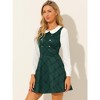 Allegra K Women's Plaid Peter Pan Collar Long Sleeve Mini A-Line Dress - 2 of 4