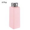 Unique Bargains Plastic Acetone Cleanser Nail Polish Remover Push Down Alcohol Dispenser Bottles 4 Pcs 500ML (17oz) Pink - 3 of 4