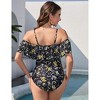 Clearlove Maternity Swimsuits One Piece Bathing Suit Off Shoulder Floral Pregnancy Swimwear - 4 of 4