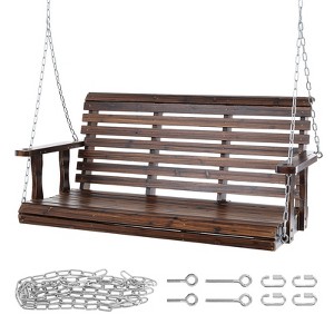 VEVOR Wooden Porch Swing 4.5 ft, Patio bench swing for Courtyard & Garden, Upgraded 880 lbs Strong Load Capacity - 1 of 4