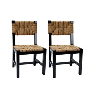 Storied Home Willowbrook Dining Chair Black: Mahogany Frame, Armless Design, Spot Clean - 1 of 4