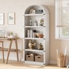 Bookcase 5 Shelf Arched Bookshelf 71.65in Tall Bookcase Farmhouse Display Storage Rack Wooden Bookshelves for Home Office, Living Room - 3 of 4