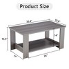 CAVINAS Modern Rectangle Walnut Textured Coffee Table Side Table Display Stand with Storage Shelf for Offices - 3 of 4