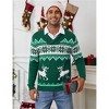 Clearlove Mens Ugly Christmas Sweaters Snowflakes Holiday Reindeer Printed Shawl Collar Knitted Long Sleeve Pullover Jumpers - 4 of 4