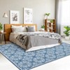 Machine Washable Modern Bedroom Area Rug Floral Large Area Rug Non Slip Throw Ultra Thin Stain Resistant Carpet for Living Room - 2 of 4