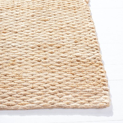 Natural 7' Square Handwoven Jute Area Rug