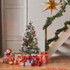 Home 3ft Christmas Tree Pre-Lit Artificial Christmas Tree with Snowflake Base, Flocked Snow 78 Warm White Lights 8 Lighting Modes, Xmas Holiday Decor - 2 of 4