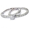 Pompeii3 1 Carat Diamond Engagement Wedding Ring Set 10K White Gold - 3 of 4