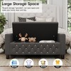 55" Storage Bench Ottoman, Linen Upholstered End of Bed Bench - 4 of 4