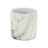 HomeRoots 6" White and Gray Marbleized Ceramic Indoor Outdoor Round Pot Planter - 3 of 3