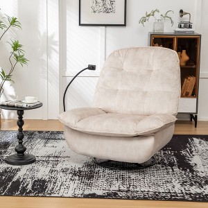 DOMETOUR Recliner Reclining Lazy Chair, Mobile Phone Holder, Large And Comfortable Reading Chair, Swivel Gliding Rocking Chair, Gold-Stamped Velvet - 1 of 4