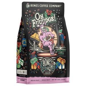 Bones Coffee Company Oh Fuudge Whole Coffee Beans Chocolate Fudge Flavor 12 oz Medium Roast (Whole Bean) - 1 of 3