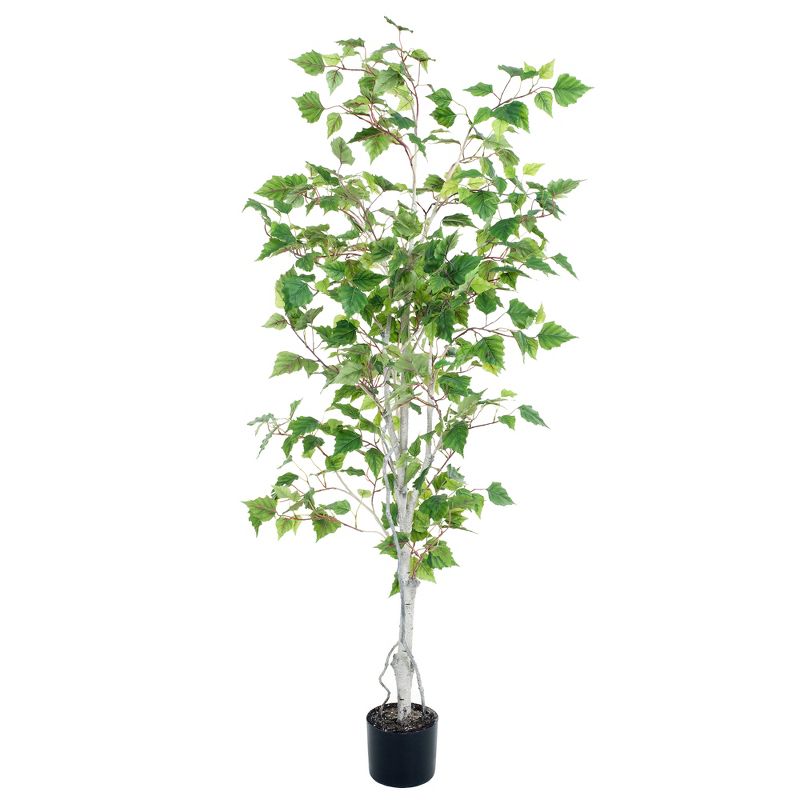 Nature Spring Birch Artificial Tree - 60-Inch Potted Faux Plant with Natural Looking Leaves, 1 of 5
