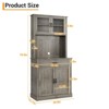 70.9" Tall Kitchen Pantry Cabinet, Wood Cupboard Storage Cabinet with Microwave Stand, Freestanding Hutch Cabinet, Coffee Bar Cabinet - 3 of 4