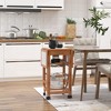 HOMCOM 37" Modern Wooden Drop Leaf Kitchen Island Rolling Cart With Basket Storage - 3 of 4