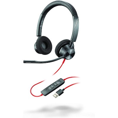 Plantronics Blackwire 3320 - Wired, Dual-Ear (Stereo) Headset with Boom Mic - USB-A to Connect to Your PC, Mac or Cell Phone - Works with Teams (Certified), Zoom & More