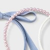 Girls' 3pk Bow and Pearl with Eyelet Headband Set - Cat & Jack™: Fashion Hair Accessories, Recycled Polyester - 3 of 3