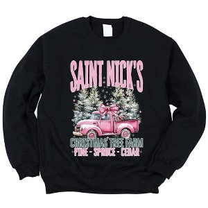 Simply Sage Market Women's Graphic Sweatshirt Saint Nick's Farm Truck - 1 of 4