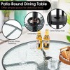 Tangkula 6 PCS Patio Dining Set w/ Umbrella 4 Folding Patio Chairs w/ Round Tempered Glass Table - 2 of 4