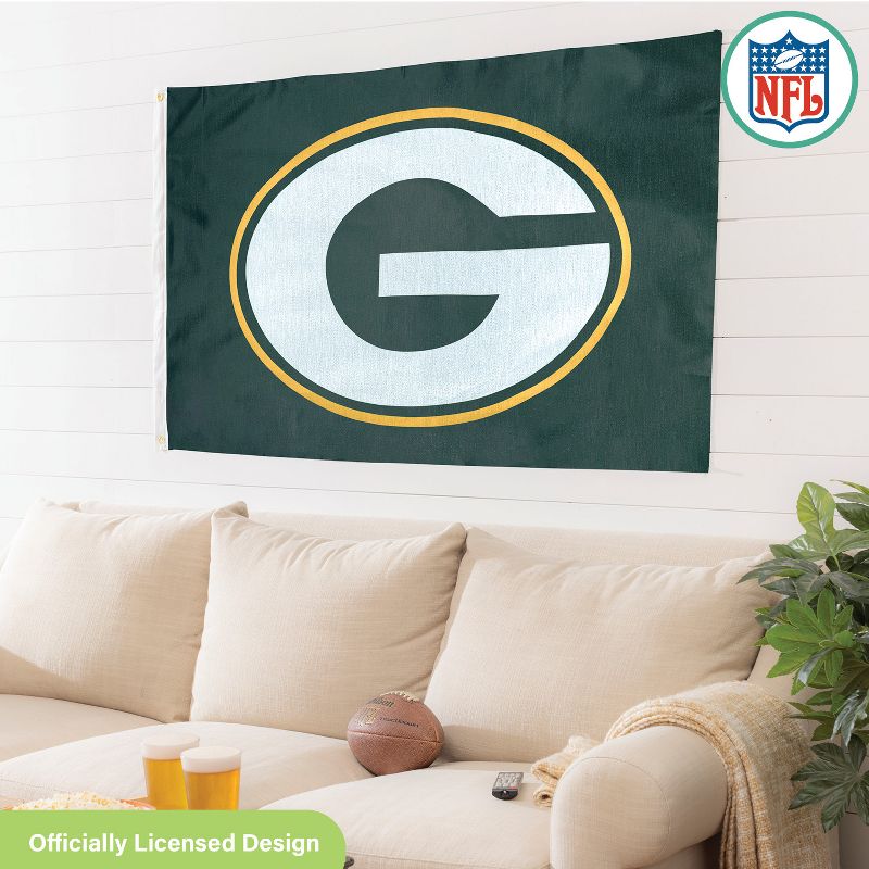 3'x5' Single Sided Flag w/ 2 Grommets, Green Bay Packers, 2 of 6