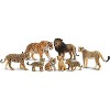8-Piece Jungle Animal Family Set, 2-5 Inch Plastic Figures with Lion, Tiger & Cubs for Play and Cake Decor - 2 of 4
