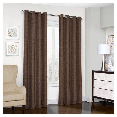 brown and red curtain panels