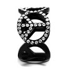 Slickblue Women’s Fashion Ring in IP Black Stainless Steel, Clear Synthetic Crystal, Peace Design, Sizes 5-10 - 4 of 4
