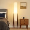 Angel Sar Modern Cylinder Floor Lamp, Wooden Tripod Floor Lamp with Adjustable Color Temperature, Fabric Shade for Living Room, Bedroom, Office - 3 of 4