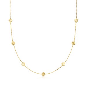 Ross-Simons Italian 10kt Yellow Gold Diamond-Cut Disc Station Necklace - 1 of 3