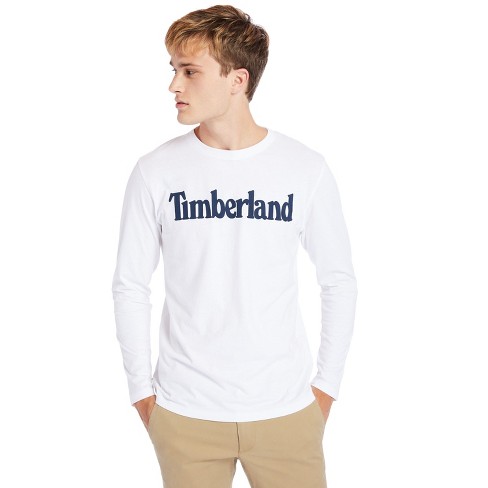 Dolor erupción saber Timberland Men's Long-sleeve Linear-logo T-shirt, White, Xx Large : Target