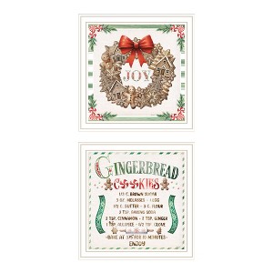 2- Piece Vignette Gingerbread Wreath White Framed Wall Art for Living Room, Bedroom Wall Art Print for Home Decor by Nicole DeCamp - 1 of 4